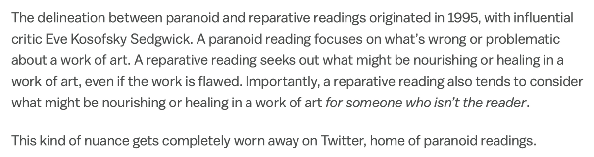 I'm going to be thinking about this paragraph from this essay all day: vox.com/the-highlight/…