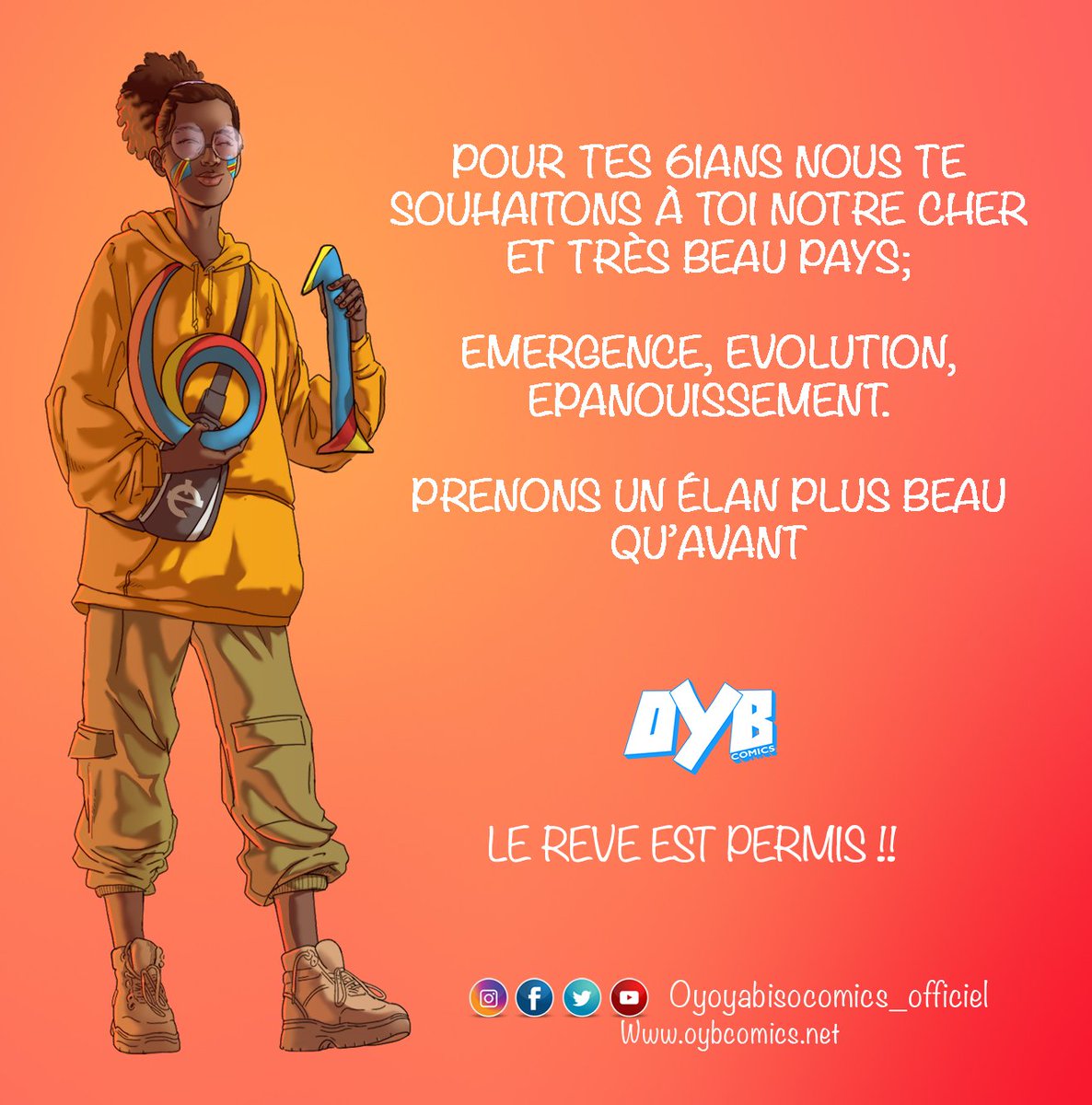 oyoyabisocomics's tweet photo. Bonne fête d'indépendance à tous les congolais ! Puisse Dieu bénir notre beau et grand Pays et continuer à nous donner la force de réaliser Nos Rêves.
.
#oybcomics #independance #liyemi #30juin #afrique #blackandwhite #congo #congobd https://t.co/GbRG8A0ayh
