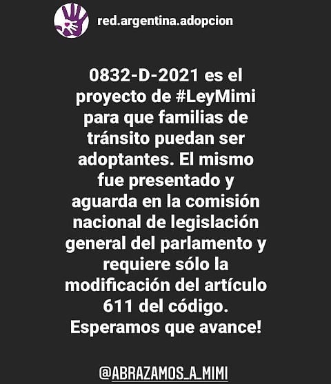 <a href="/Facundo_Arana/">Facundo</a> <a href="/barilirodolfo/">Rodolfo Barili</a> <a href="/lanegrapietra/">Andrea Pietra</a> <a href="/abrazamosamimi/">abrazamosamimi</a> <a href="/marceloikonikof/">marcelo ikonikoff</a> #QueSeaLey! #LeyMimi por Mimi y todos los niños en esa misma situación de vulnerabilidad y olvido.