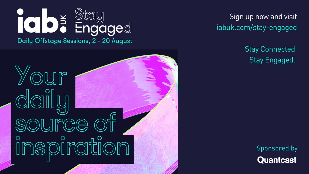 IABUK's tweet photo. Following its virtual debut last year, Stay Engaged is back with sessions from @Facebook @Quantcast @TripAdvisor and @LADbibleGroup among the line-up 🔥

Explore what we've got coming up 🎤👉https://t.co/V8mG2Txxmc

#digital #advertising #IABStayEngaged https://t.co/CjM44oHwLc