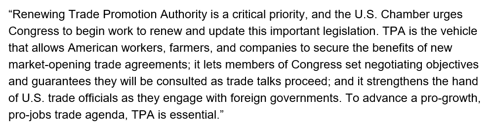 JGodiasMurphy's tweet photo. TPA lapses tomorrow. @USChamber EVP for International @MyronBrilliant statement: https://t.co/sekL4vYQXG