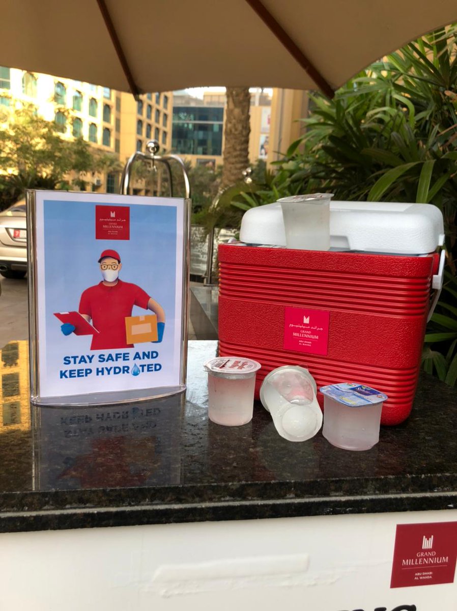 This summer season, our front office - concierge team are giving complimentary ice cold water to all Abu Dhabi delivery services, package carriers and mail carriers.
