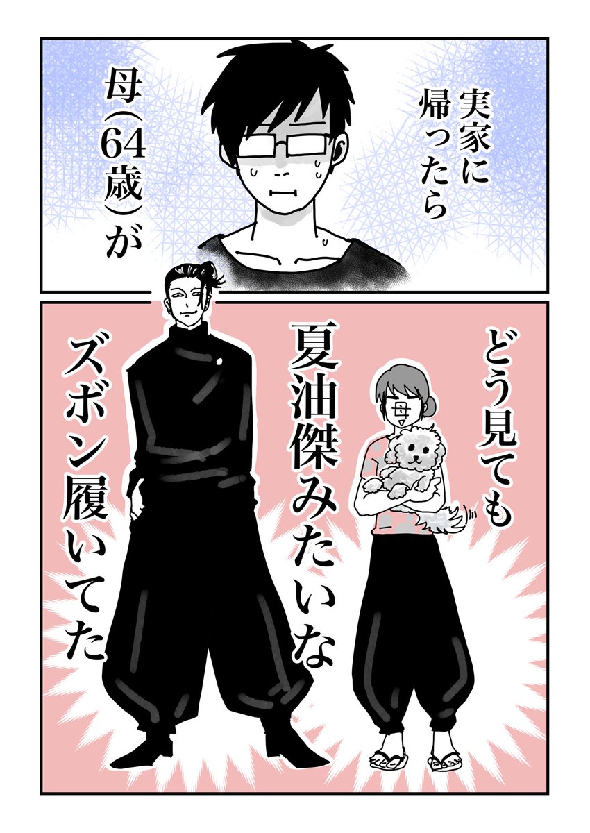 実家の母（64歳）が夏油 傑みたいなズボン履いてて ひたすら困惑した話