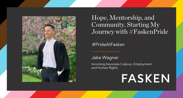 FaskenLaw's tweet photo. We end our Pride series with a story from Jake Wagner sharing his thoughts on #FaskenPride and the rewarding experience of being able to build towards greater Equity, Diversity &amp; Inclusion (EDI) at the Firm.
https://t.co/C2Wln1qDu5 https://t.co/3qKmuvLkPd
