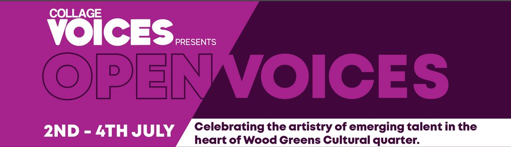 Don't miss a weekend full of performances with @CollageVoices 

Running from Friday evening, the programme celebrates the brilliant emerging talent in #WoodGreensCulturalQuarter 

👉🏿Visit bit.ly/2UU57be  to book your place

#Celebrate #Performance #Arts #Culture