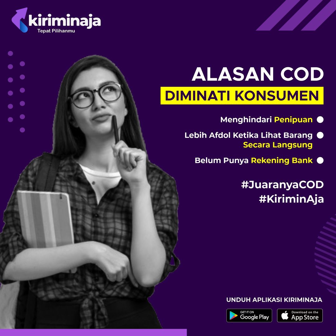 kirimpaketKA's tweet photo. Sebagian konsumen di Indonesia masih meminati transaksi belanja online dengan COD karena alasan-alasan di atas. Sudahkah kamu coba kirim paket dengan sistem COD? Yuk coba #KiriminAja sekarang!

#KiriminAja #JuaranyaCOD
#kiriminaja #deliveryapps #aplikasidelivery #pickupservice https://t.co/SHE3GmNbcO