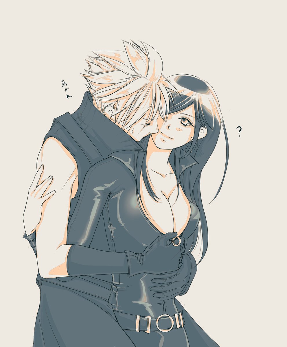 mixmomo_yah's tweet image. 一緒にバイクに乗るためにバイク用の服を買いに行ったが、服屋にのせられてふじこちゃん風の服を売りつけられてしまうも、ま、いっかとそのまま着ちゃうティファと、ティファが気に入ってるなら。。。と渋々着るのをOKするも胸元だけは死守したいクラウド（長い）。。。という落書き

#cloti #クラティ