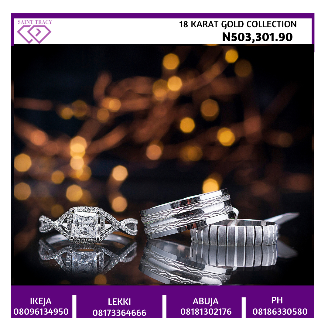 Luxury lives in this uniquely crafted 18karat white gold wedding set with cubic zirconia from Saint Tracy. Delivery is free within Nigeria.

Price:N503,301.90/$1,119

Follow our silver page <a href="/sainttracy/">tracy</a>.silver and our diamond page <a href="/sainttracy/">tracy</a>.diamonds for more exclusive content.
S
