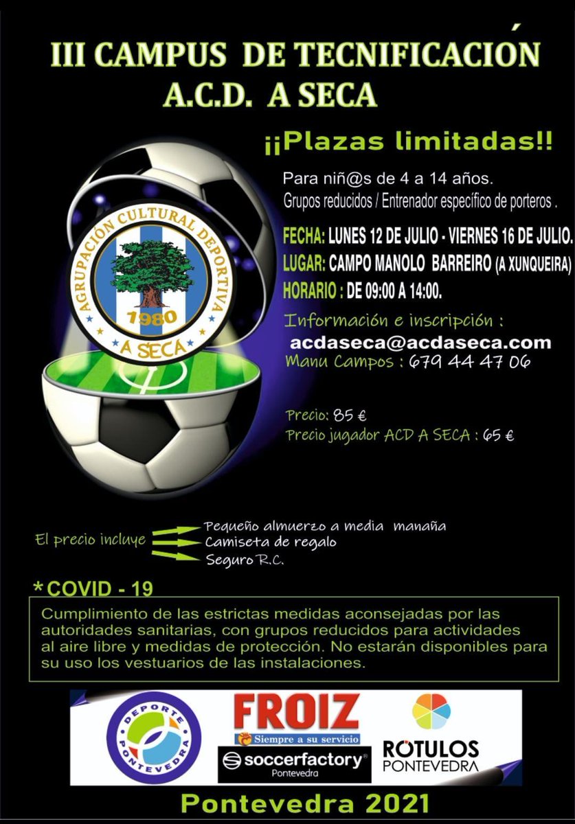 Ya está aquí👏👏⚽️. Nuestra III edición del campus de Tecnificación. Inscríbete en nuestra web📝 acdaseca.com/inscripciones-…