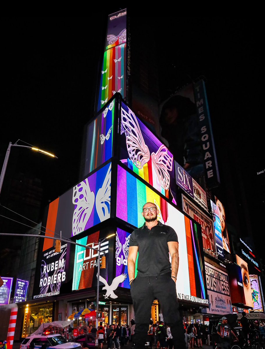 Celebrating PRIDE with my new video art installation “Dream Machine - We Rise” on display in TimeSquare NYC in partnership with <a href="/cubeartfair/">Cube Art Fair</a> benefiting <a href="/glaad/">GLAAD</a> .
HAPPY PRIDE 🏳️‍🌈
#NFT #rubemrobierb #Timessquare #nycpride2021 #pride #LGBTQIA #Equality ⁠#glaad #staycreative