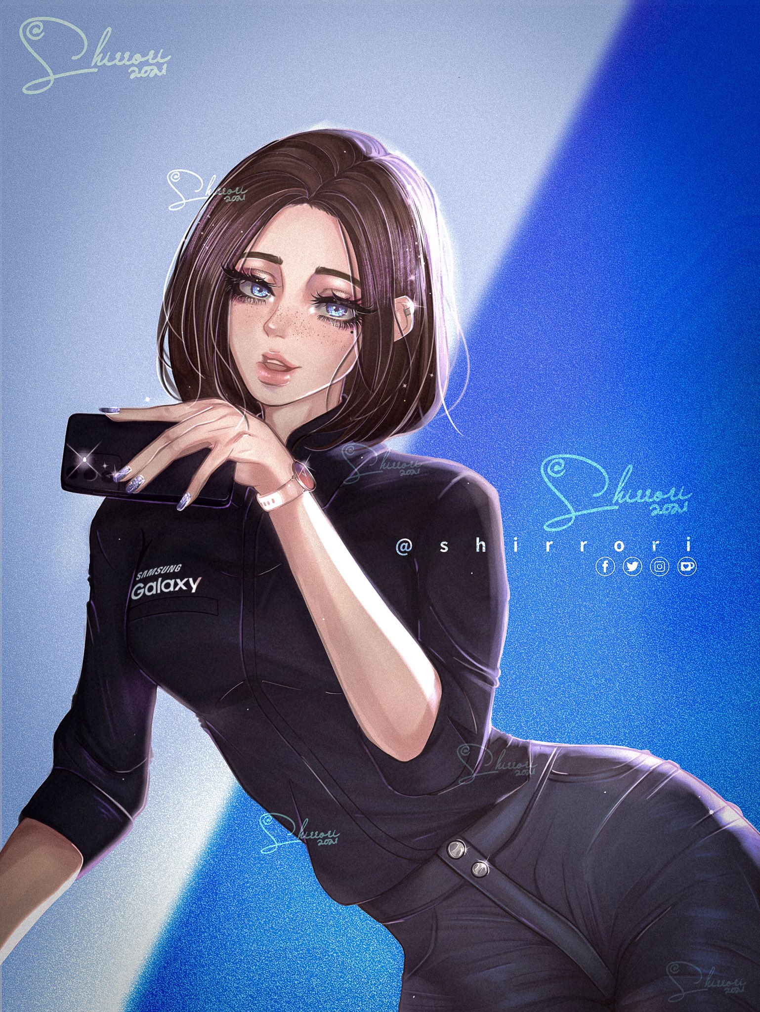 for hire] Sam Samsung assistant fanart I can do half body for only