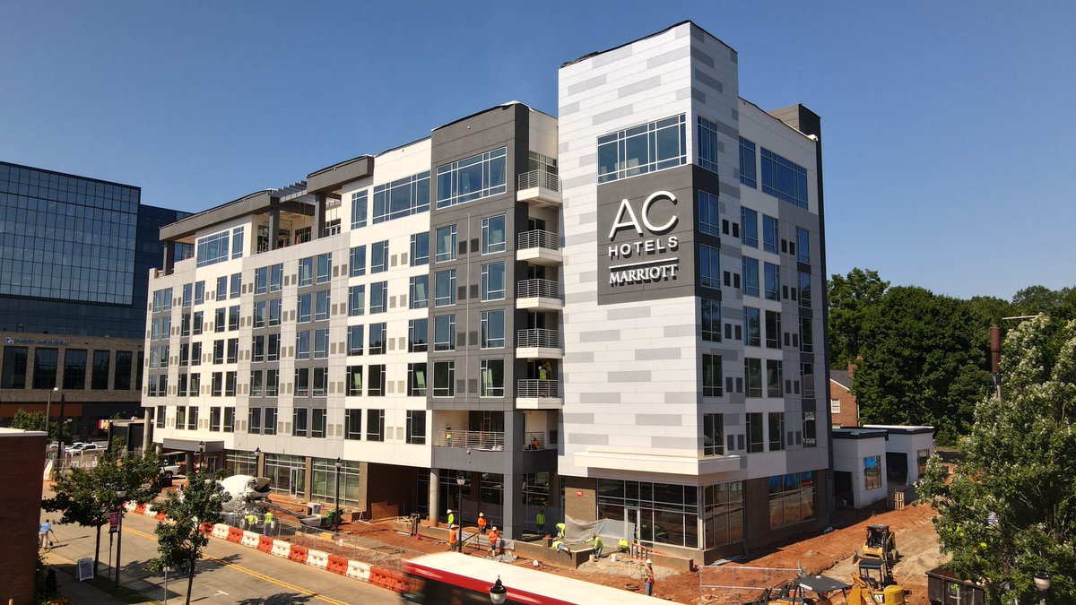 ClancyandTheys's tweet photo. The Marriott AC in Raleigh, NC is nearing completion. With our sights set on a fall opening, we are working hard to finish strong. Our team is currently finishing site work, and punching out the 146 guest rooms and interiors. #TheClancyWay #BuiltonCollaboration  #RaleighNC https://t.co/Jdob1bmYEV