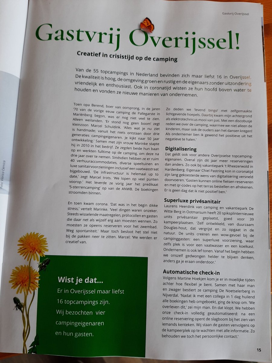 HPoef's tweet photo. Veerkracht! Dat is het thema van de nieuwe Jij&Overijssel, het prachtige publieksmagazine van @ProvOverijssel. Ik mocht samen met fotograaf @BenVulkers op pad langs Overijsselse campings om gasten en eigenaars naar hun veerkracht te vragen! #leukeklus #puntpoef #jijenoverijssel https://t.co/9ZTw4Osv3S