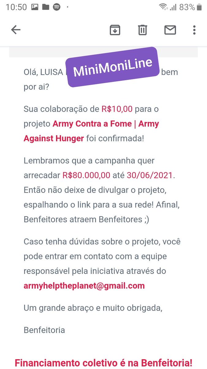 MiniMoniLine's tweet image. Tenho orgulho de fazer parte de um Fandom conhecido pela filantropia.
Ótima iniciativa, @ARMY_HTP! 💜
Não vou dizer que as coisas estão fáceis por aqui, mas um pouco eu posso doar.
ARMY DOE HOJE #BasicToSave