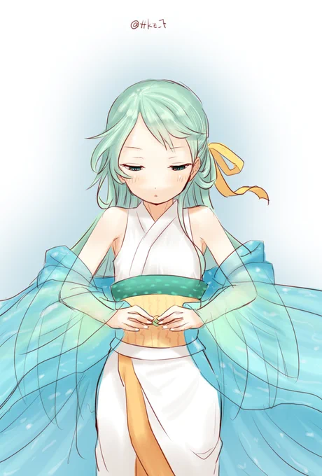 じゃんじゃか降れ2秒前くらい。#式姫お絵かき60分一本勝負 