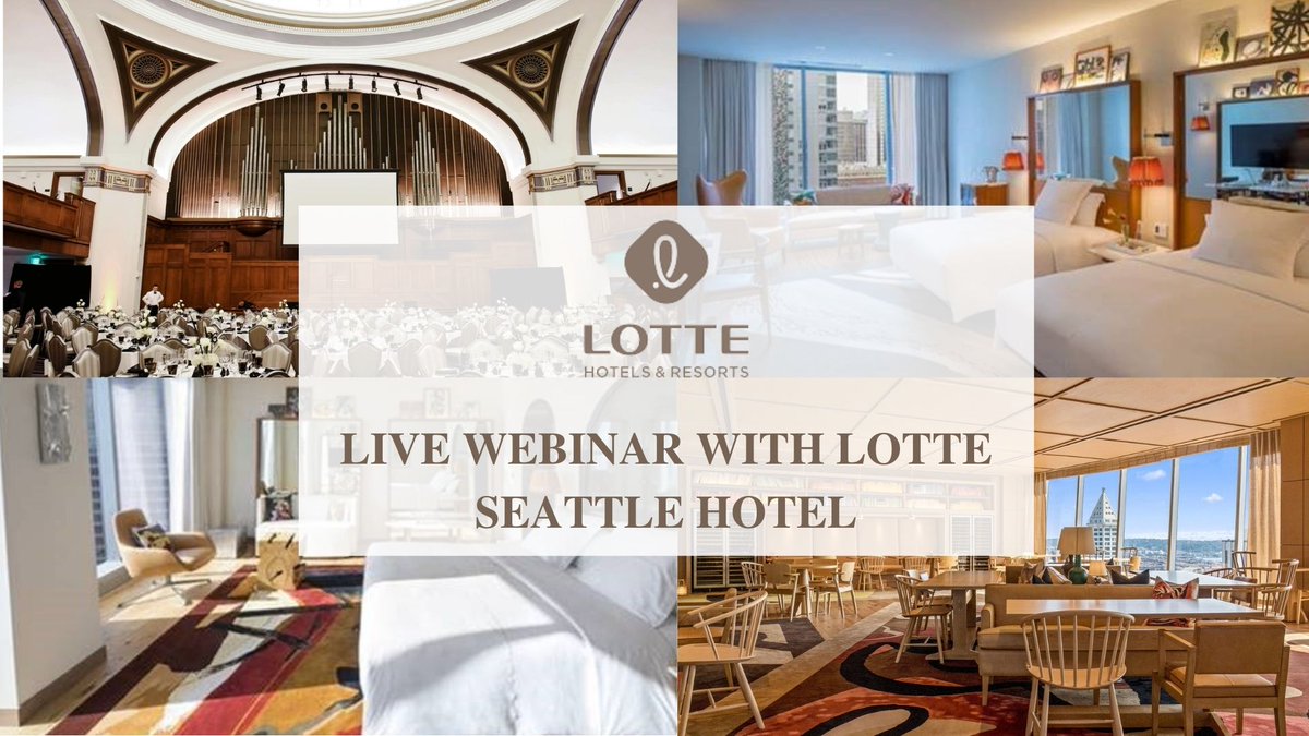 AVIAREPSUK's tweet photo. ⭐️ Join the LIVE webinar with LOTTE Seattle downtown hotel team at 2pm on Weds 14th July where you will get to know everything there is to know about the brand new hotel!

🎁All attendees will be entered to win a 2-night stay at the hotel 🥳

Register👉 https://t.co/oM0IpFDVJz https://t.co/wdIi3hKHzC