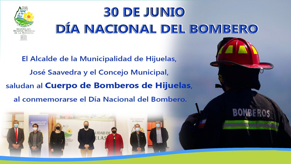 MuniHijuelas (@hijuelasm) on Twitter photo El Alcalde de #Hijuelas, José Saavedra y el Concejo Municipal, saludan al Cuerpo de Bomberos de Hijuelas y a quienes lo conforman, al conmemorarse el Día Nacional del Bombero.
<a href="/bomberohijuelas/">C.B. de Hijuelas</a> <a href="/cbhijuelas1965/">Comunicaciones Bomberos Hijuelas</a> El Alcalde de #Hijuelas, José Saavedra y el Concejo Municipal, saludan al Cuerpo de Bomberos de Hijuelas y a quienes lo conforman, al conmemorarse el Día Nacional del Bombero.
<a href="/bomberohijuelas/">C.B. de Hijuelas</a> <a href="/cbhijuelas1965/">Comunicaciones Bomberos Hijuelas</a>