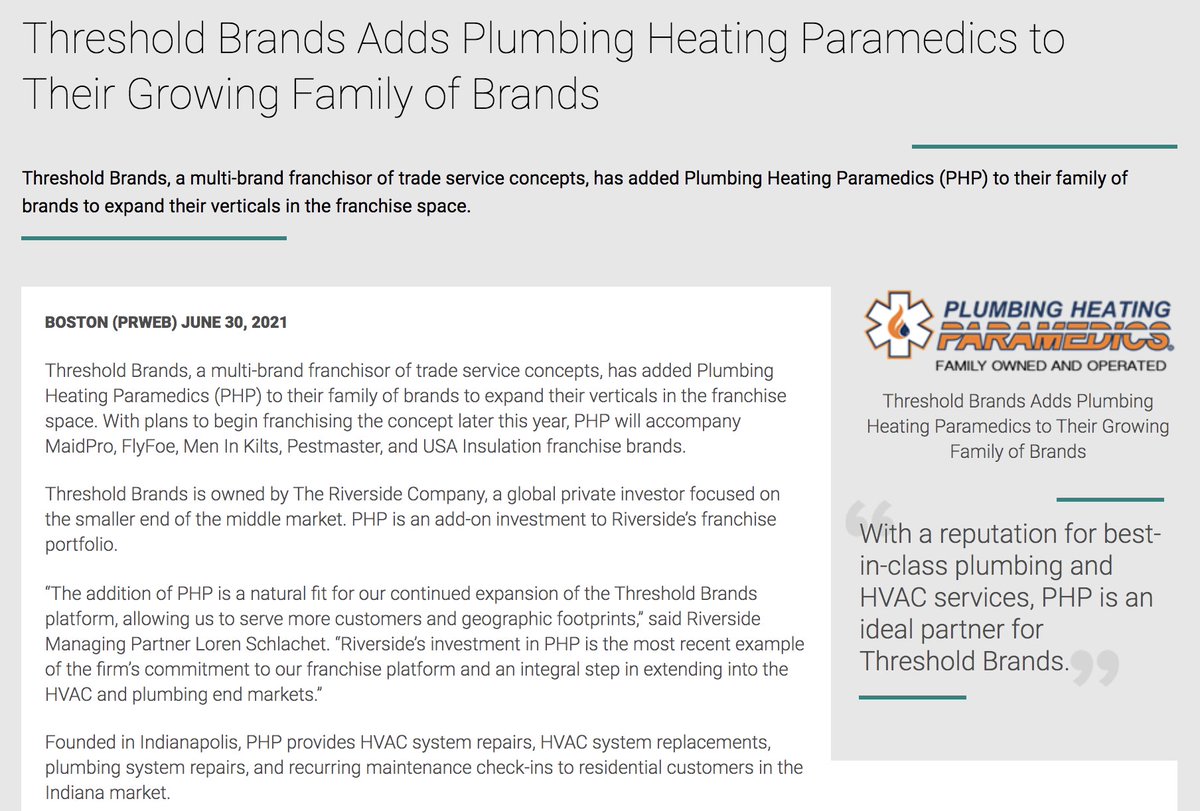 USA Release: Threshold Brands Adds Plumbing Heating Paramedics to Their Growing Fam hubs.ly/H0RjVdV0