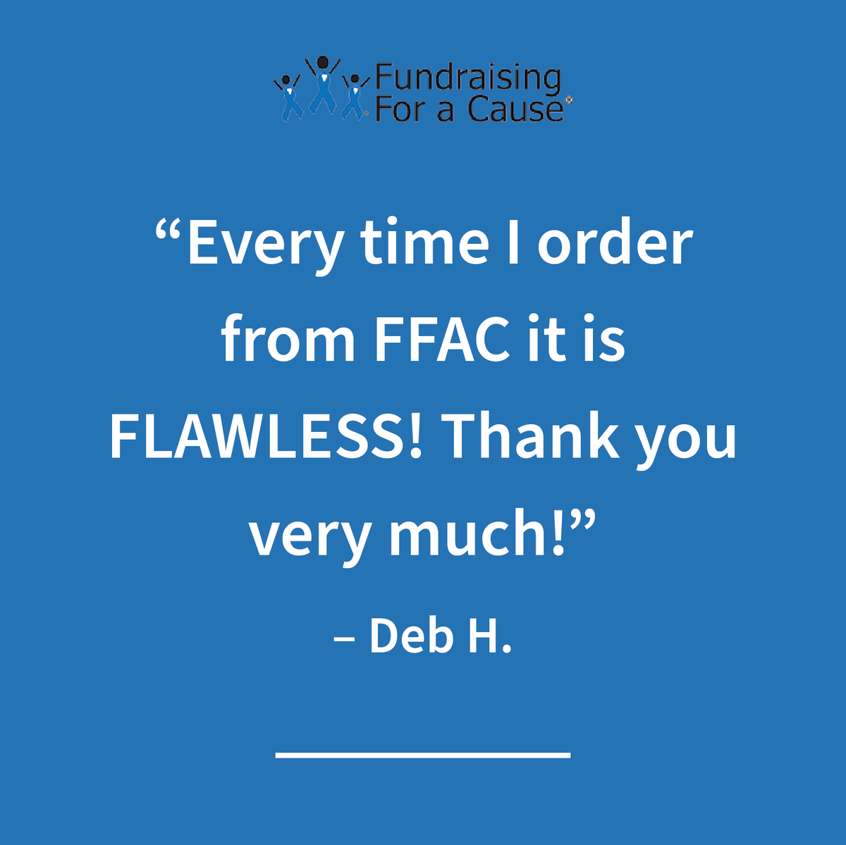 FundForACause's tweet photo. Review Highlight!
“Every time I order from FFAC it is FLAWLESS! Thank you very much!” – Deb H.

#fundraisingforacause #customize #Healthawareness #awarenessmonth  #pride #fundraiser #community #support https://t.co/qxsiphoJWK