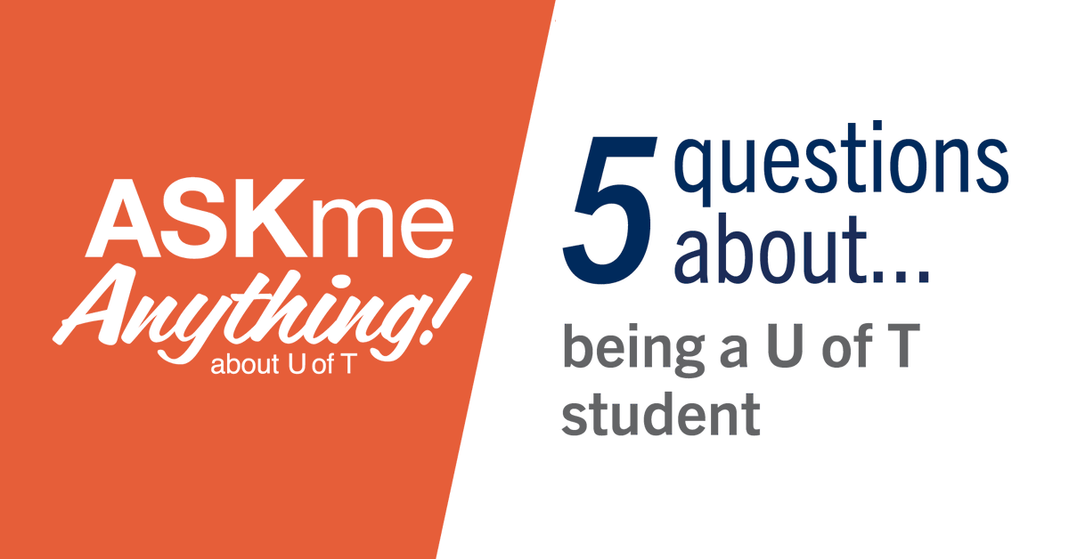 UofTStudentLife's tweet photo. Next Tuesday, July 6 @ 12pm, our annual #AMAUofT Facebook Lives begin! First up? 5 questions about... being a U of T student. Tune in here: https://t.co/JNLz0eSLFY #UofT #StartStrongUofT https://t.co/NenV4o9XUE