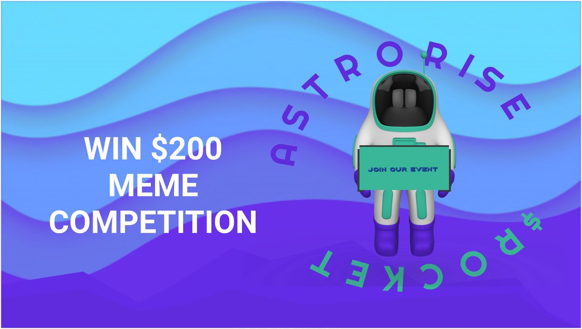 AstroRiseToken's tweet photo. We are running a meme contest prizes of $200. We will pick the top 3.
1. Tweet your meme to @AstroRiseToken
2. Follow us
3. Use our hashtag: #AstroRiseBeyond
4.  Join us on TG: https://t.co/7czz54tE5K
BONUS if you join our subreddit https://t.co/gA9eATkMcu https://t.co/pGBTuF4IWO