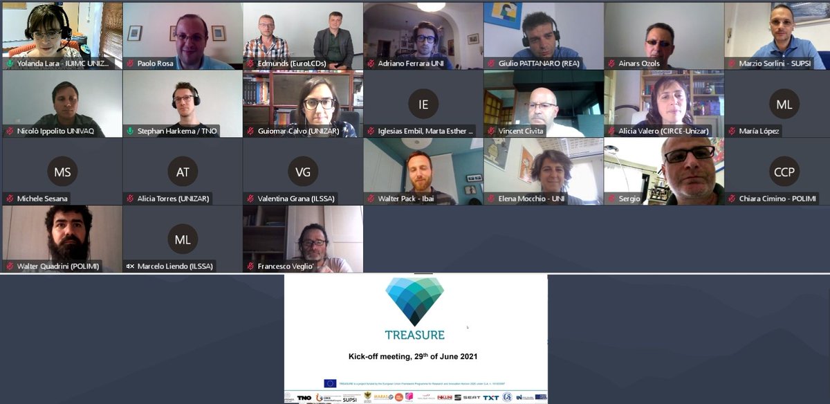 TREASURE HORIZON 2020 (@horizontreasure) on Twitter photo Yesterday #TREASUREproject was officially launched in a Kick-off meeting bringing together its 15 partners
<a href="/polimi/">Politecnico di Milano</a> <a href="/TNO_Research/">TNO Research</a> <a href="/InstitutoCirce/">Instituto CIRCE</a> <a href="/supsi_ch/">SUPSI</a> <a href="/univaq/">Università degli Studi dell'Aquila</a> #MARASBV <a href="/edgeryders/">Edgeryders</a> #EUROLCDS #WalterPack #POLLINI <a href="/tuSEAT/">SEAT España</a> <a href="/TXTesolutions/">TXT Group</a> <a href="/glopezsoriano/">López Soriano</a> <a href="/normeUNI/">UNI</a> @NextMoveCluster Yesterday #TREASUREproject was officially launched in a Kick-off meeting bringing together its 15 partners
<a href="/polimi/">Politecnico di Milano</a> <a href="/TNO_Research/">TNO Research</a> <a href="/InstitutoCirce/">Instituto CIRCE</a> <a href="/supsi_ch/">SUPSI</a> <a href="/univaq/">Università degli Studi dell'Aquila</a> #MARASBV <a href="/edgeryders/">Edgeryders</a> #EUROLCDS #WalterPack #POLLINI <a href="/tuSEAT/">SEAT España</a> <a href="/TXTesolutions/">TXT Group</a> <a href="/glopezsoriano/">López Soriano</a> <a href="/normeUNI/">UNI</a> @NextMoveCluster