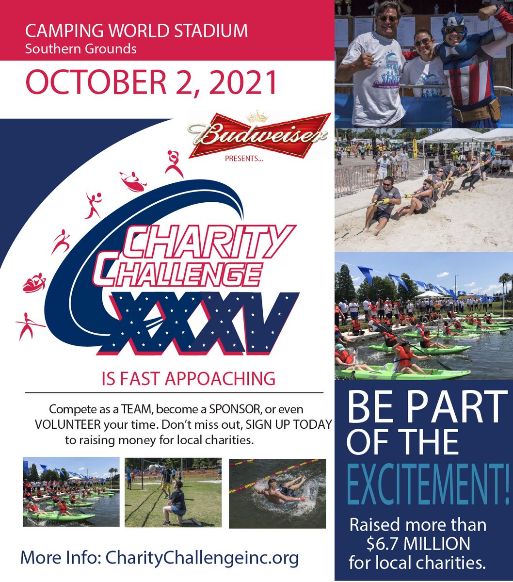 CCINC_ORL's tweet photo. BE PART OF THE EXCITEMENT! Sign up TODAY! https://t.co/iZxVQsxVcQ #charitychallenge2021 #campingworldstadium #teambuilding #october2021 #givingbacktothecommunity https://t.co/Zat6aZToKn