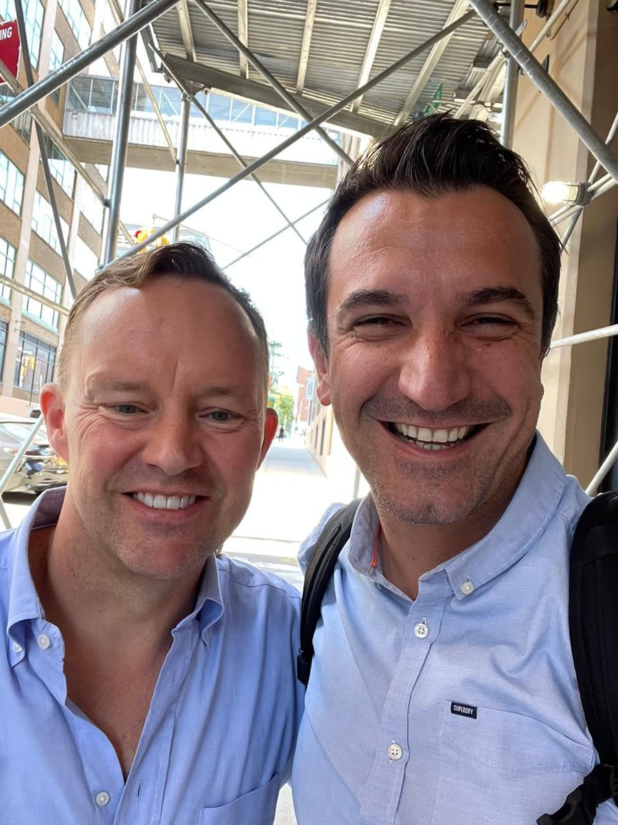 JamesAnderson's tweet photo. It's been two earthquakes and a pandemic since I've seen this guy. V good to catch up with the awesome mayor of #Tirana, @erionveliaj today in #dumbo #brooklyn. Felt so normal! https://t.co/hOKePS0cWz