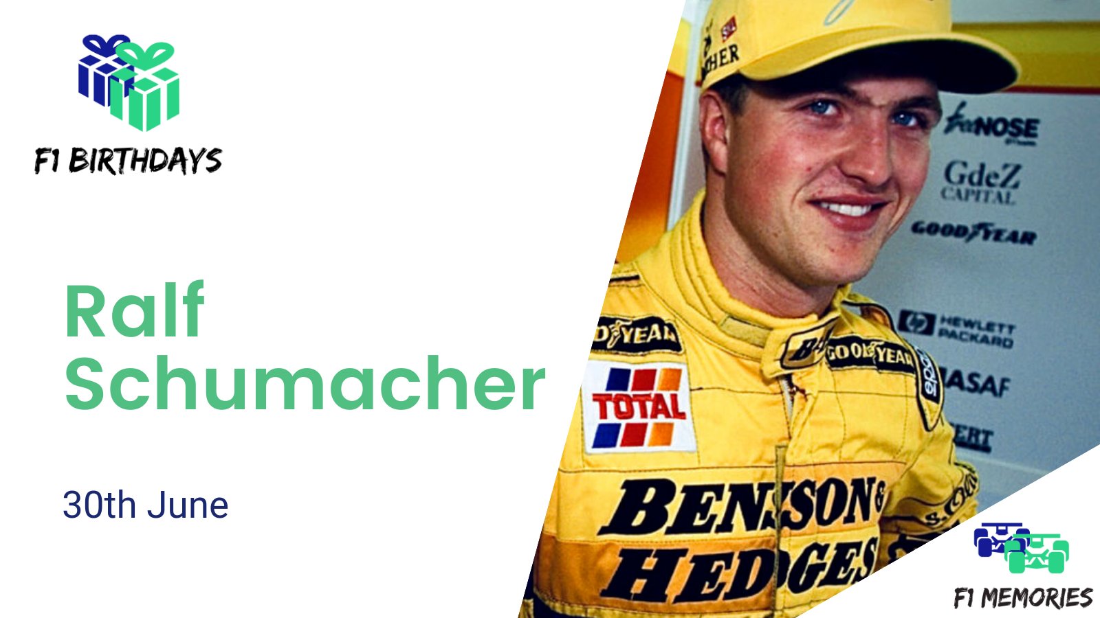 Happy birthday to ex Jordan, Williams & Toyota driver and 6 time GP winner, Ralf Schumacher!  