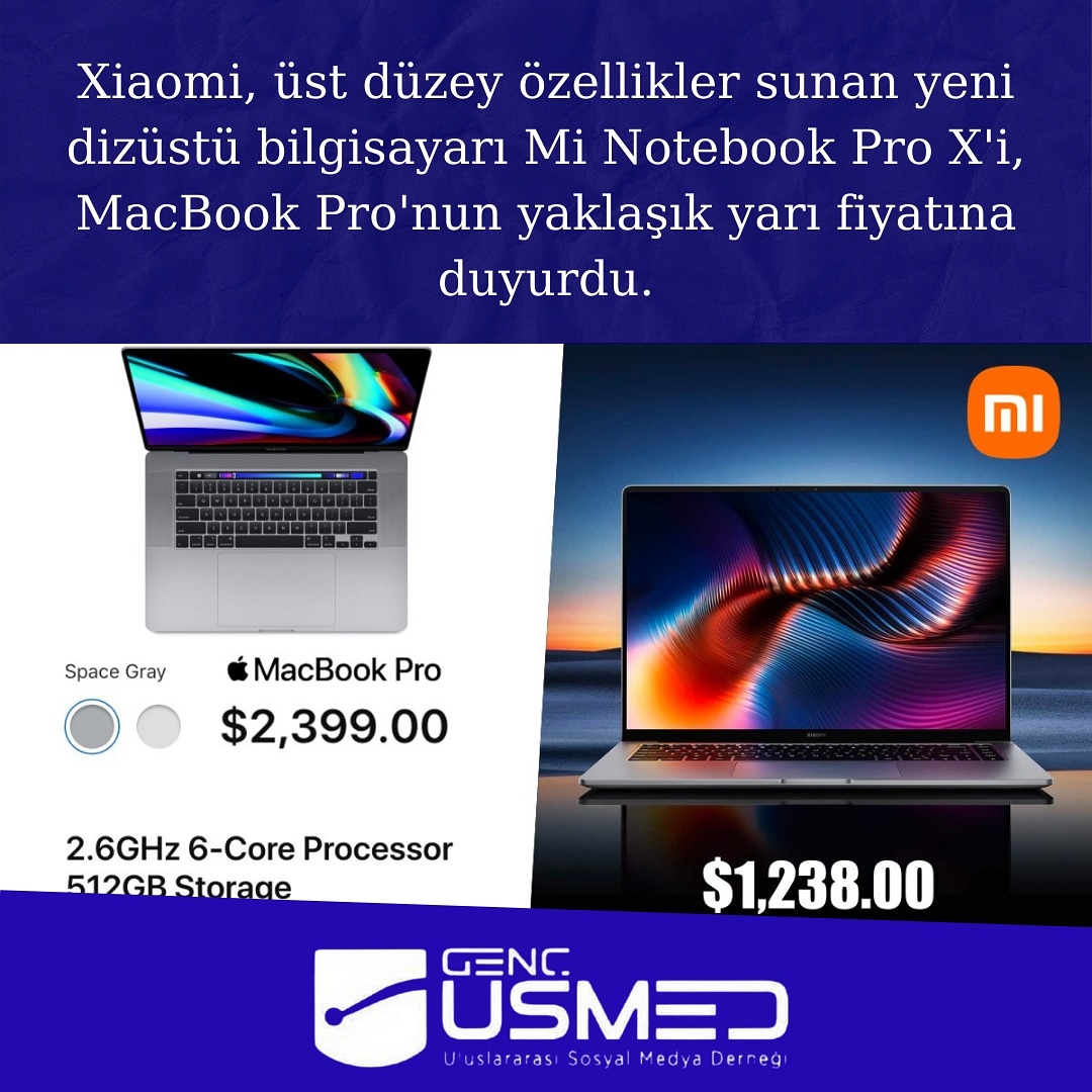 #Xiaomi Mi NoteBook Pro X'i #MacBook Pro fiyatının yaklaşık yarı fiyatına duyurdu. 🤔