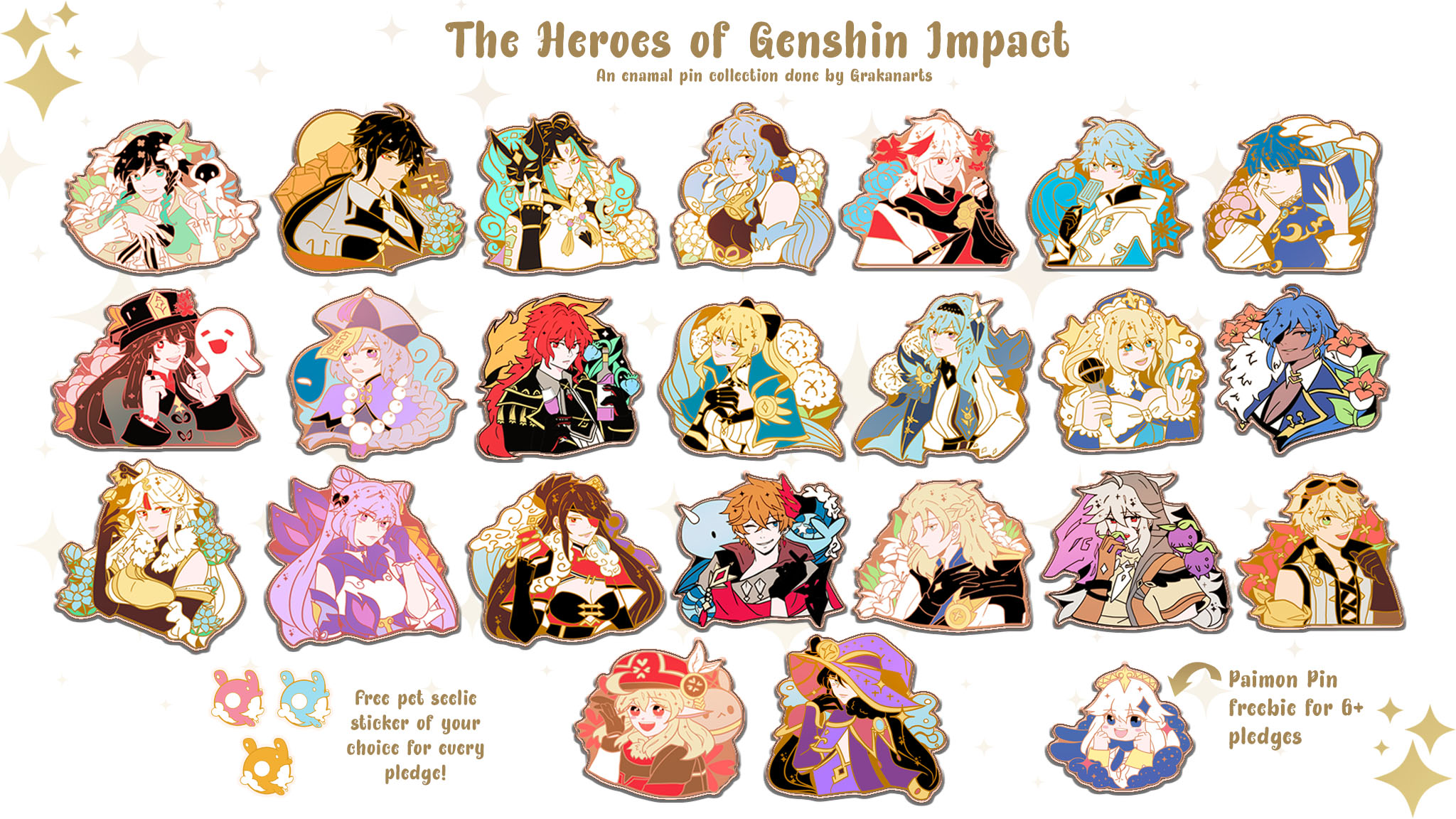 Just launched my second Genshin Impact enamel pins Kickstarter! :  r/kickstarter