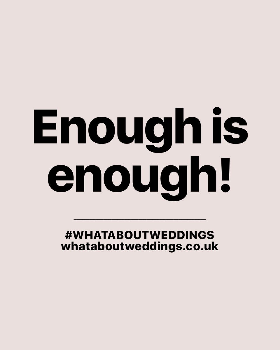 @BorisJohnson yesterday I sat with a bride who lost her mum 2 weeks ago to cancer, she's postponed her wedding twice and now her Mum won't see her married.  It's not just a party you're ruining - these are life events and they matter.  #EnoughIsEnough #whataboutweddings