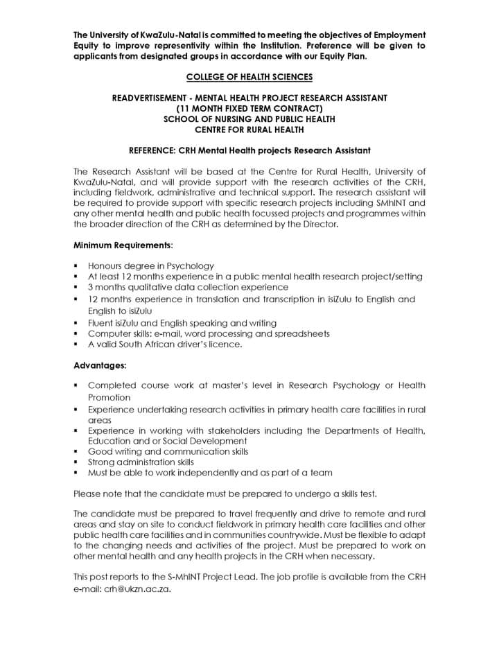 mikeconsultants's tweet photo. University of KwaZulu Natal Vacancies
Refer to picture
Share and tag others
Dont miss the latest posts, Like the page, for Legit job posts and regular updates
#MikeConsultants #SAJobs #SAJob #SAJobseekers #SA https://t.co/ugyi4BF7M9