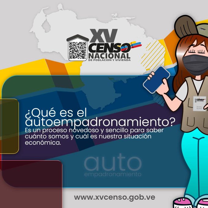 𝐏𝐚𝐫𝐭𝐢𝐜𝐢𝐩𝐚! ✍️🇻🇪 Únete al XV Censo Nacional de Población y Vivienda, solo debes ingresar a xvcenso.gob.ve y responder la boleta censal. ¡Tú cuentas para Venezuela!