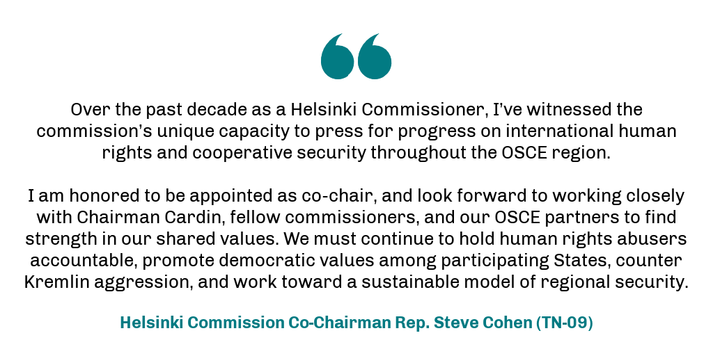 RT @HelsinkiComm: .@RepCohen appointed to co-chair @HelsinkiComm: https://t.co/uzHI2gJC9g https://t.co/bWPcqqi34c