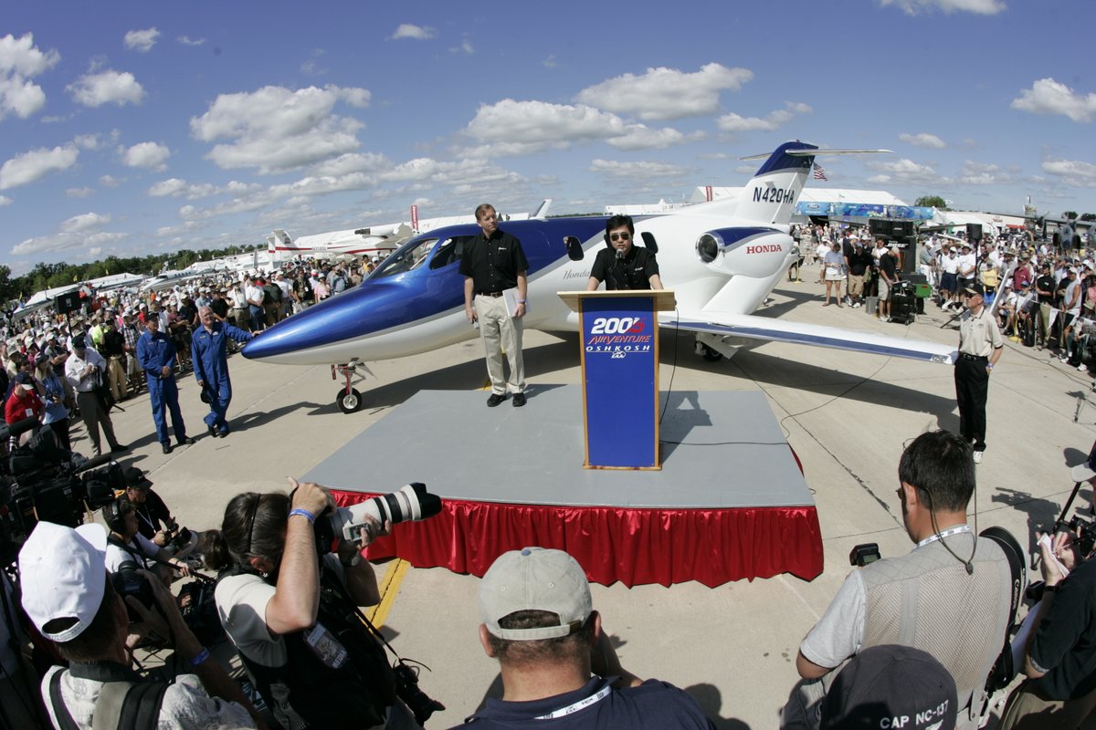 hondajet's tweet photo. #Throwback 2005 @EAA witnessed HondaJet's world debut. #OSH05
The #HondaJet POC we exhibited during our first few years at EAA is now displayed in #Japan at the Misawa Aviation & Science Museum. #OSH10 https://t.co/9zveGSXm7F