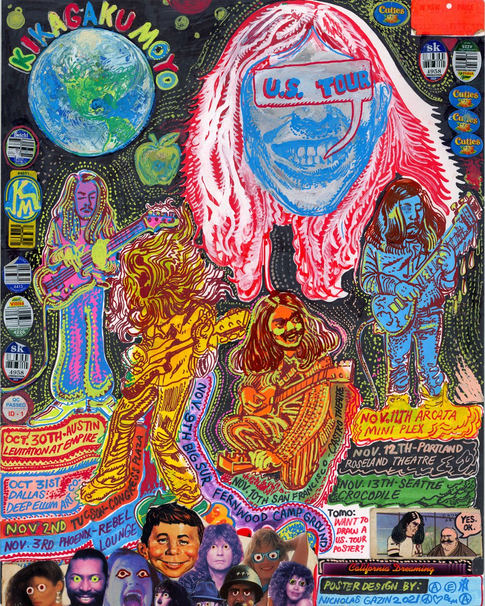 🌞US TOUR 2021🌞
We will be back to US in this fall 👂
Come dance with us 🏓

⚡️⬇️Tour dates &amp; Tickets ⬇️⚡️
groundcontroltouring.com/tours/kikagaku…

Mind-blowing poster by <a href="/NicholasGazin/">𝕹𝖎𝖈𝖍𝖔𝖑𝖆𝖘 𝕲𝖆𝖟𝖎𝖓</a> 🪐