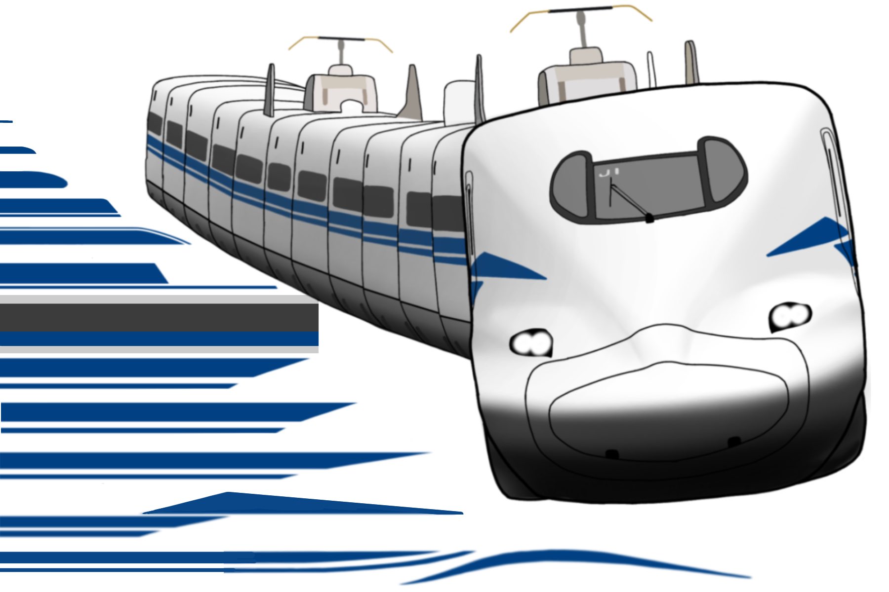 あっくん先生 N700sデビュー1周年 イラストおかわり たった2両の試験車両から始まった青いのぞみの超特急 末っ子が1周年を迎えました T Co 7zo3vc1m Twitter