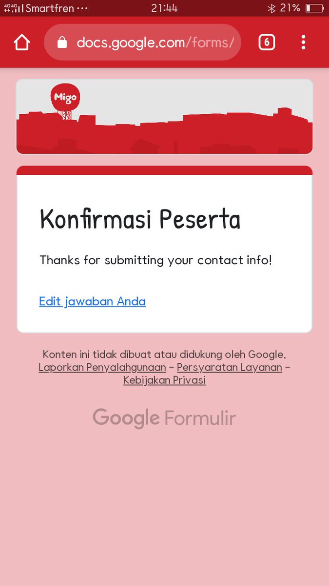 ikhsanzona's tweet photo. Done min isi data diri #IniCaraBaru @MigoIndonesia https://t.co/1N8j8Yjd3n