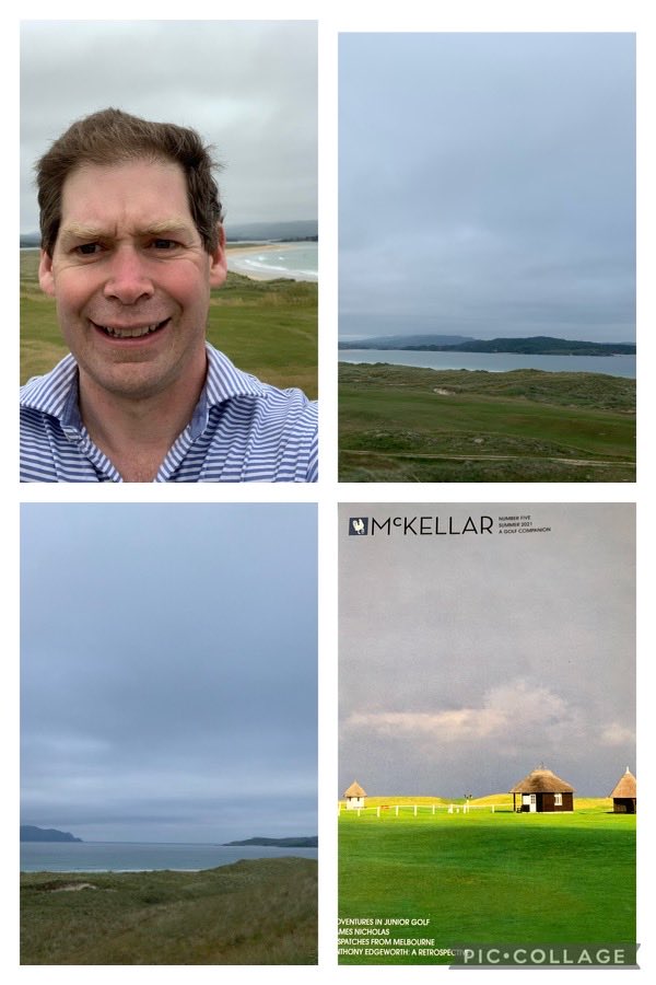 Fantastic day at new St Patrick’s Links ⁦<a href="/Rosapenna1893/">Rosapenna Golf Resort</a>⁩. Some incredible holes 4th,14th &amp; 15th amongst the best. Some great reading material to enjoy over a few pints later with new edition of McKellar.  ⁦<a href="/lawrencedonegan/">lawrencedonegan</a>⁩ #donegal #staycation