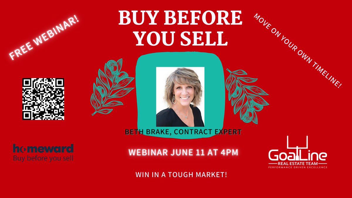 GoalLineRE's tweet image. How can you buy your dream home before you sell your current house? Check out my webinar on July 9 at 4pm on the Homeward Program that can help you do just that!
#homewardprogram #homewardprogramkellerwilliams  #bethbrake #contractexpert #goallinerealestate #buyyourdreamhome