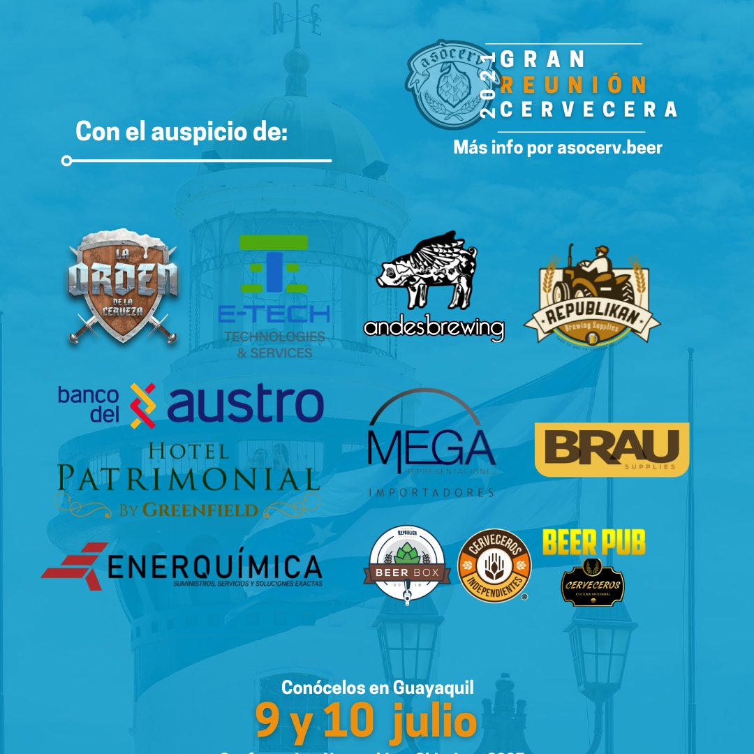 Nuestra convención #GRC2021 se llevará a cabo gracias al apoyo de nuestros auspiciantes, al igual que el gran apoyo de <a href="/Produccion_Ecu/">Ministerio de Producción</a> que nos han apoyado con consultores capacitados y su acompañamiento en nuestro gran panel de la industria cervevera! A reactivarnos!