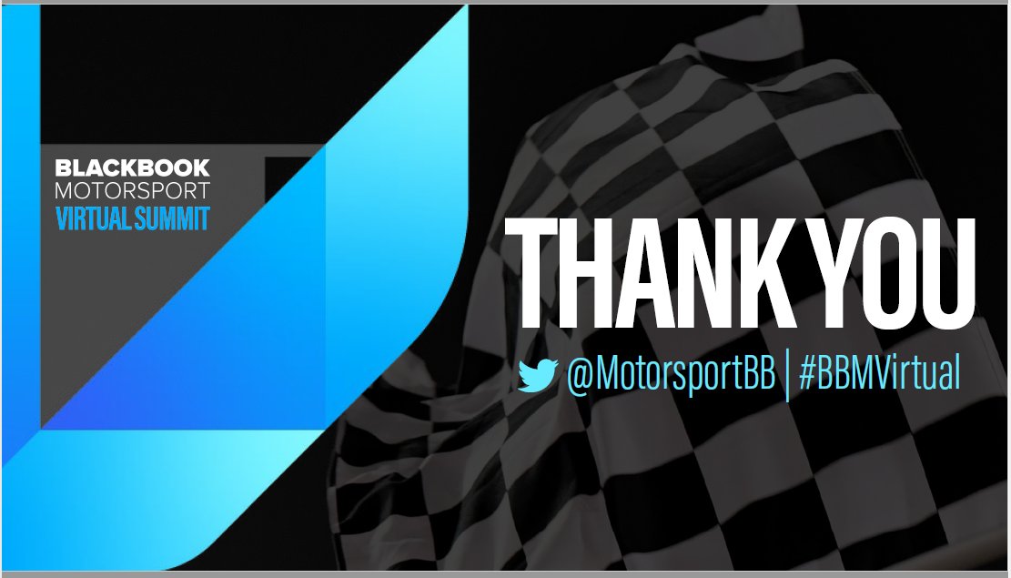MotorsportBB's tweet photo. That's all from #BBMVirtual!
A big thanks to our fantastic audience for joining us today, and to all our wonderful speakers!
@MrEmmDee @JeanEricVergne @JuliaWallClarke
@VanessaCarlotta @EnelXGlobal 👏
See you all online again soon.
#Motorsport https://t.co/9Ro76D6fAv