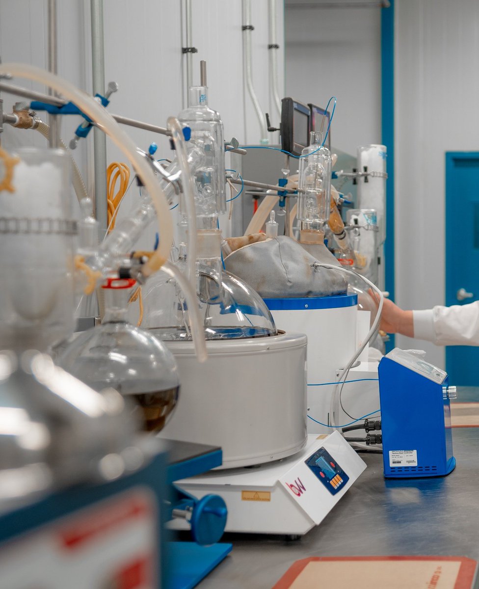 TempleGrower's tweet image. A shot from inside the lab! 2x rigs for 2x the distillate.. This is my day everyday! Let it flow, let it flow. 🛢️⚗️

#ShortPathDistillation #CBD #THC #Cannabis