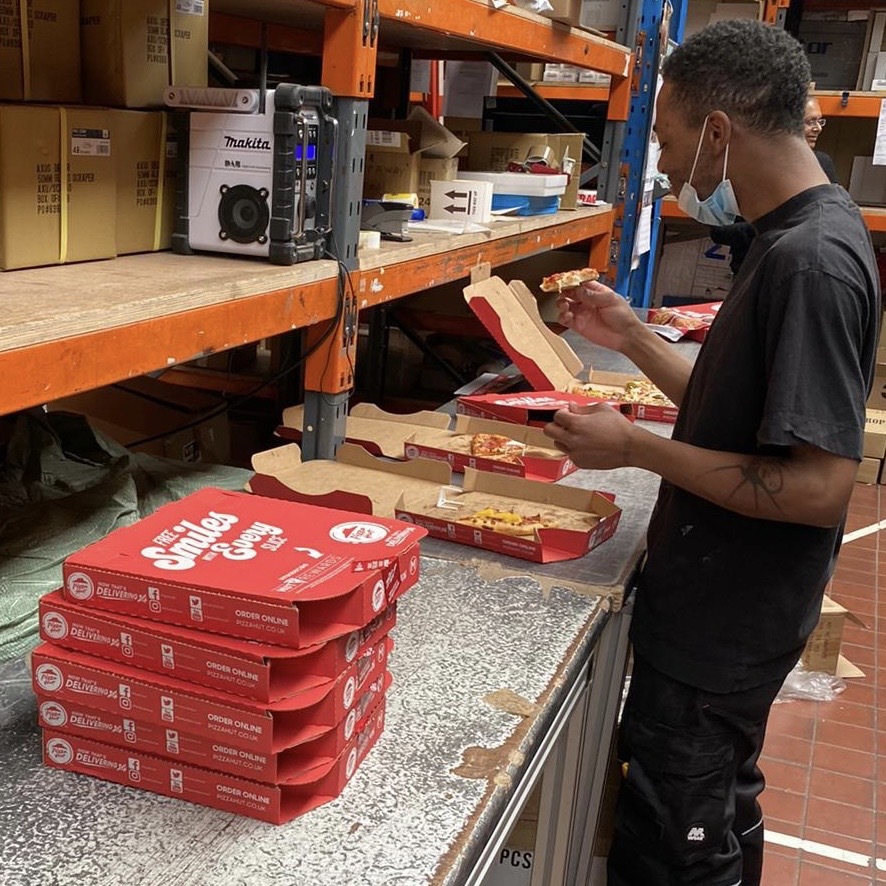 AxusDecor's tweet photo. Here's what powered us through the warehouse move earlier this month. As a wise woman once said, "Time is money, money is power, power is pizza and pizza is knowledge". (Yes, we just quoted Parks and Recreation, blame lockdown)

#axusdecor #designedbydecorators #pizzaisknowledge https://t.co/JT4a1CwrOD