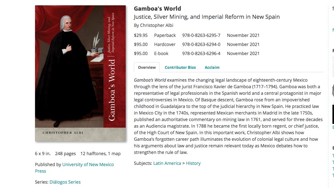 ¡Acabo de darme cuenta que va a salir el libro sobre Francisco Xavier de Gamboa de mi muy querido amigo @CPAlbi! Estoy segura será una excelente contribución a la Serie Diálogos de @UNMPress. 

unmpress.com/books/gamboas-…