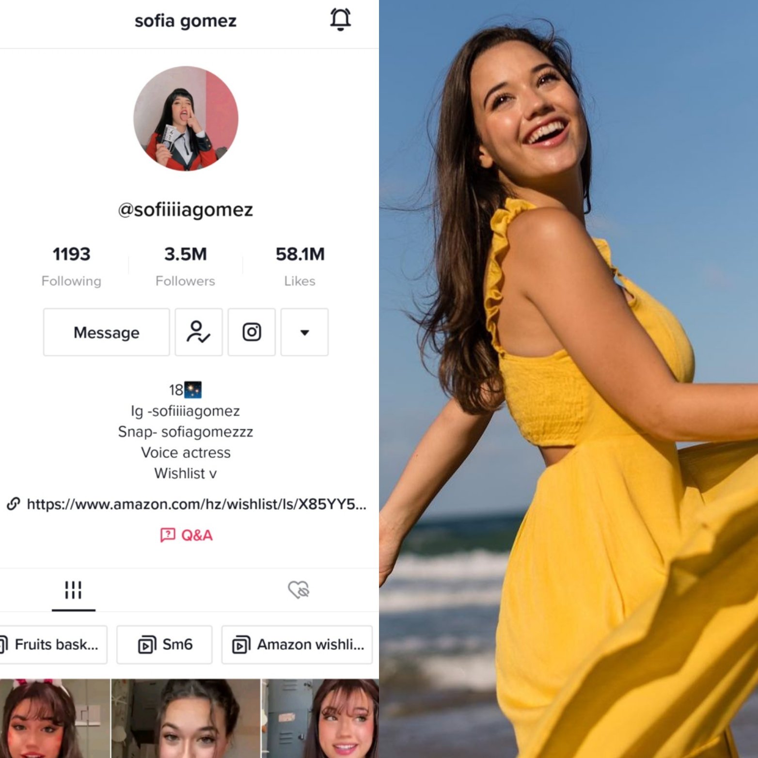 Aren Tumamait-Stenslie on X: Today's the 19th birthday of Sofia Gomez, a  voice actressTikToker that I follow, who is known for her many  performances to well-known films and shows, and for her