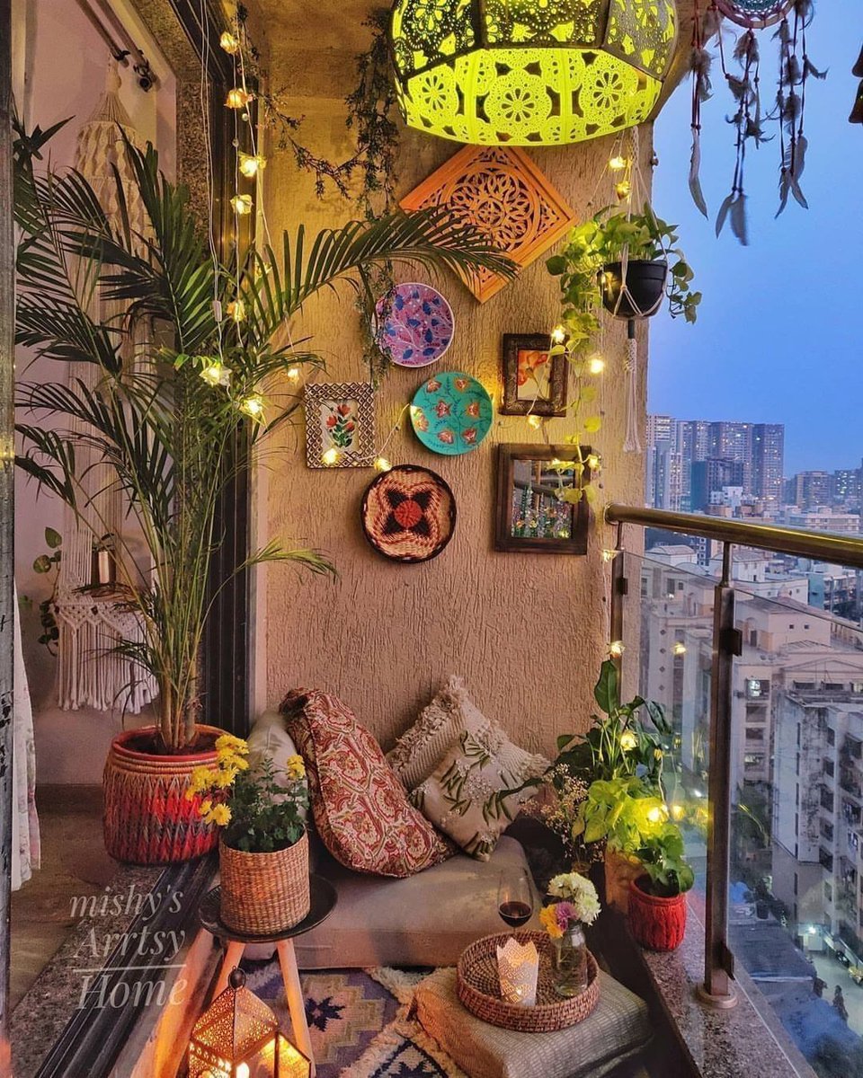 This is the dream balcony! The colors, the lights, and the view: AMAZING! 😍😍😍⠀
.
.
.
.
.
#bhghome #mybedroom #homeadore #bohohome #nestandthrive #myeclecticmix #greenhome #mybohohome #ihavethisthingwithplants #passion4interior #showmeyourboho #rustichomedecor #jungalowstyle