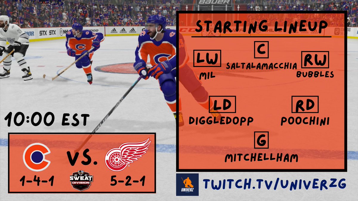 Tonight we are taking on the West Prince Red Wings at 10 EST! Join us on stream at twitch.tv/univerzg