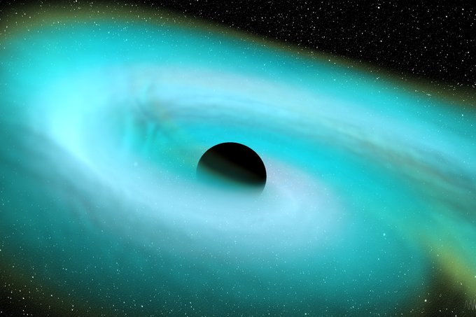 A MAYA collaboration numerical relativity simulation of an N-S-B-H binary merger, showing the disruption of the Neutron Star.